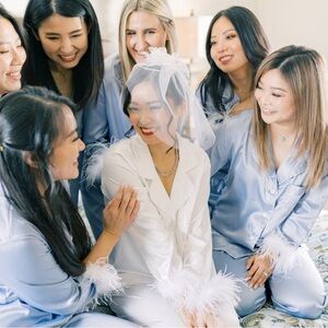 White feather pajamas